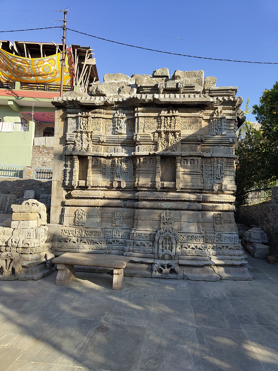 Carved stone walls of the Baleshwar temple at Champawat
