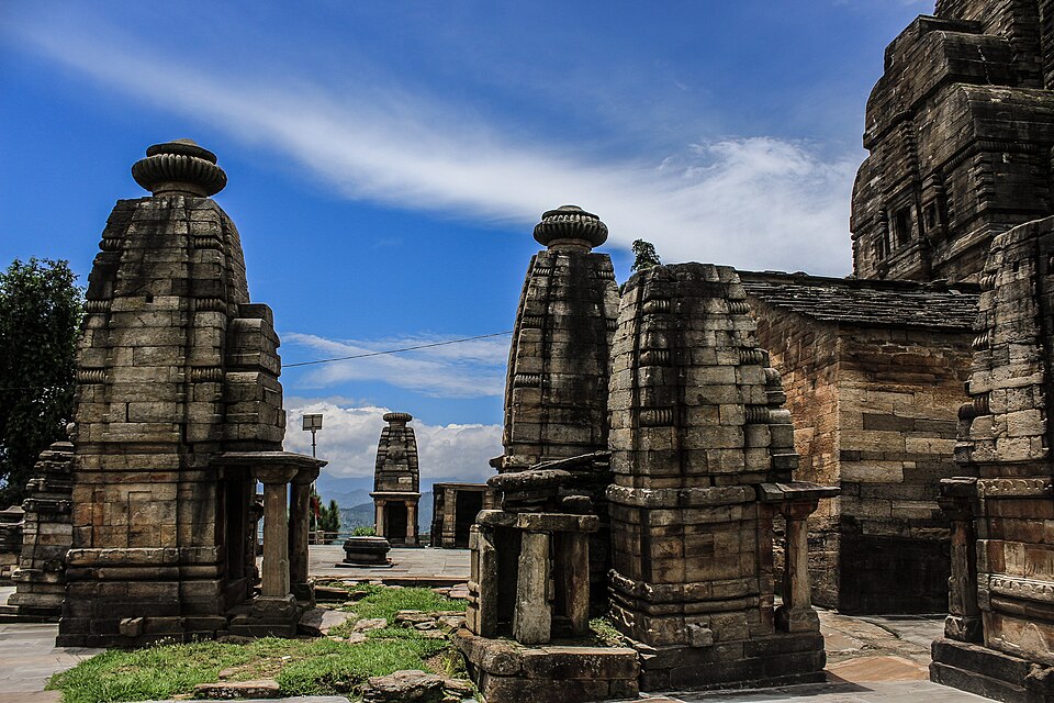 Stone shrines of the Katarmal sun temple complex near Almora